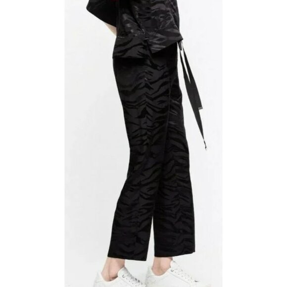 Zadig & Voltaire Pop Jacquard Tigre Silk Pants Black-sz 34 (US XS) - Picture 3 of 15